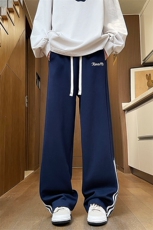 休闲裤男秋冬新款港风宽松华棉复合牛奶丝大码学生卫裤K6098-P45，男装休闲裤，星座214-3