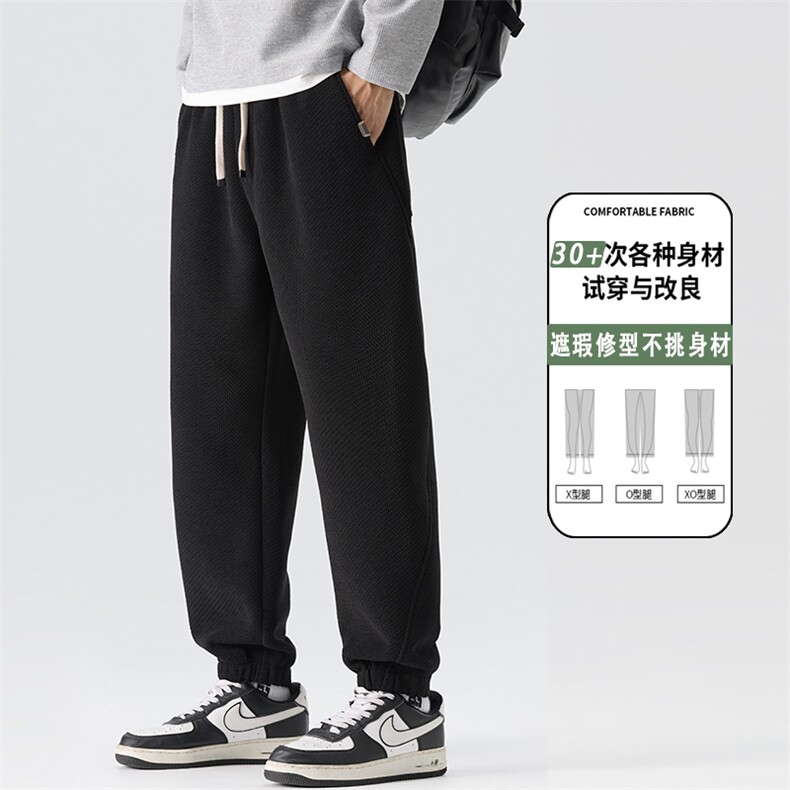 卫裤男秋季高级感美式竖纹直筒宽松束脚休闲裤子潮K6677-P52,男装休闲裤,星座610（原A335）