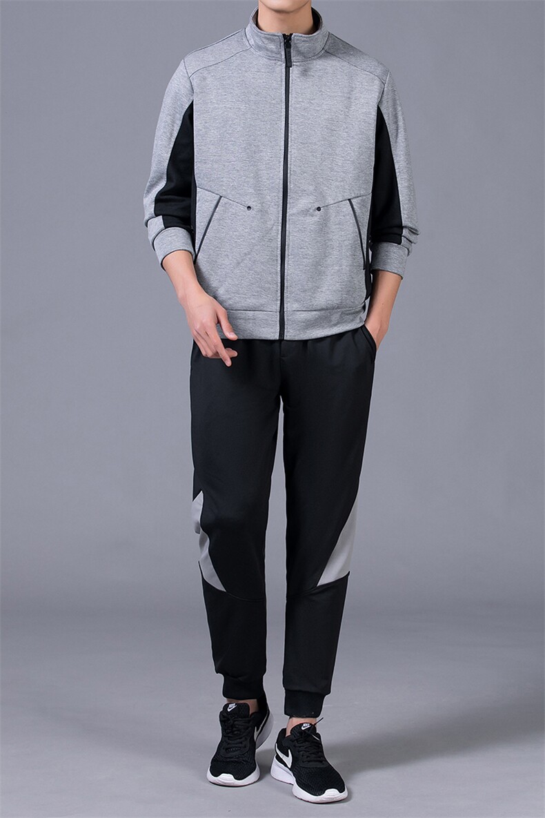 运动套装中年男士2023春季套头衫外套长裤卫裤休闲服装跑步两件套,男装休闲套装,电商B212（原钱塘6029）