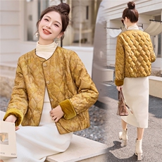 2025冬装新款大量现货简约时尚新中式复古提花棉衣，女装棉衣/棉服，芭米依尚