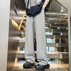 供视频山本裤男夏季薄款阔腿冰丝裤刺绣速干休闲裤A460特P35控58，男装休闲裤，电商A309