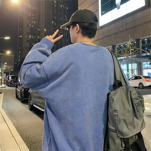 港风潮流ins春季宽松百搭大码圆领套头卫衣23XW99281-特批40图片