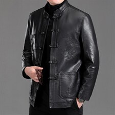 BAMJ-7002钱塘2002-2中年男士春秋季新款休闲商务夹克外套P117，男装皮衣，钱塘207-2