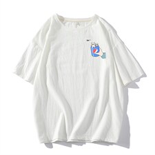 YT26262-P30亚短袖t恤男大码五分袖男宽松七分袖海报风，男装T恤，电商A040