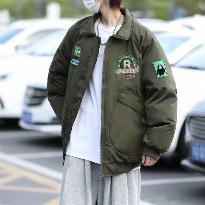 2022潮牌秋冬季新款棒球棉服男宽松夹克翻领棉衣外套W4170-P82,男装棉衣,星座412-3