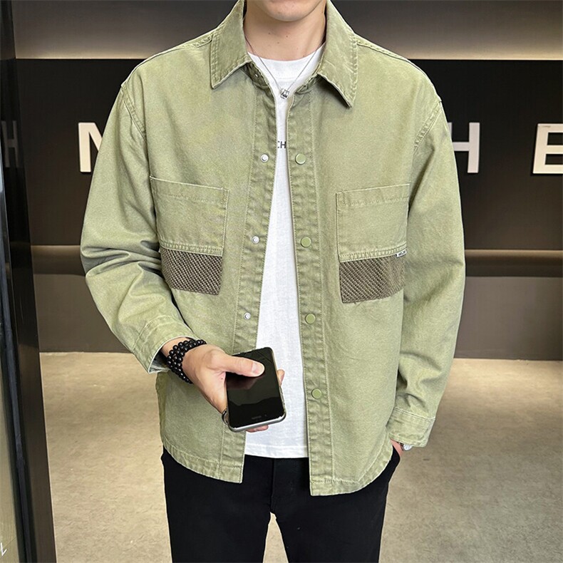 春季新款牛仔外套男衬衫式夹克男 B321-9502-P115图片