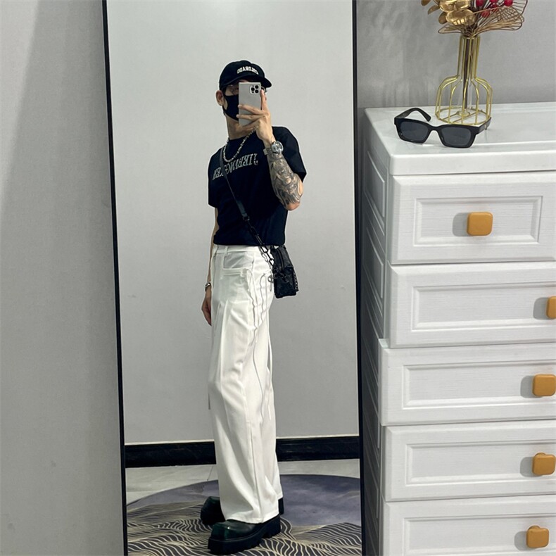 潮男ins纯色潮流西裤青春流行原宿新款宽松型夏季JXK30-P48,男装西裤,星座1109-3