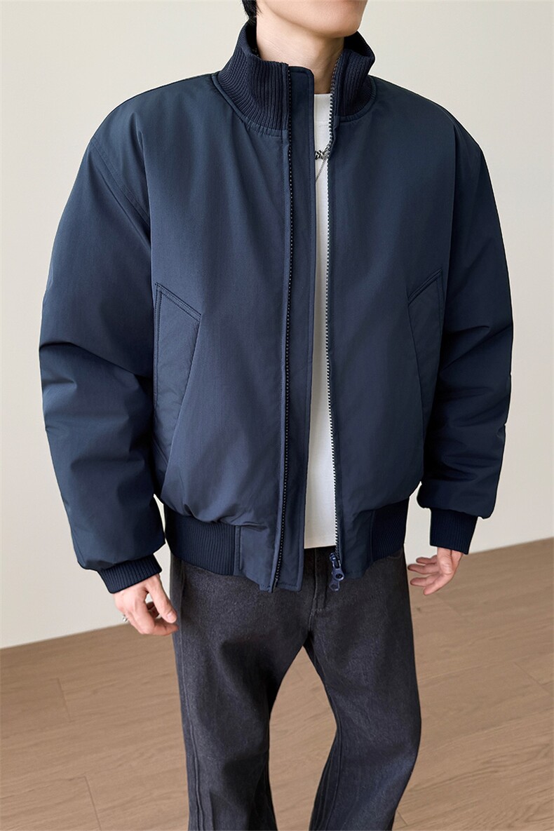 夹棉夹克短款藏青色保暖大码棉衣飞行员外套男5D1199-TP48不,男装夹克,电商A102