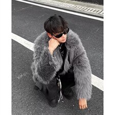 【有货】DW2461-P115冬季仿狐狸毛皮草外套男款加厚宽松棉服棉衣，男装夹克，星座603-2