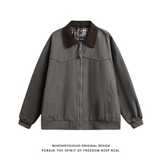 美式翻领工装夹克男女秋冬情侣装休闲宽松棒球服外套潮W6875-P64，男装夹克，星座412-3