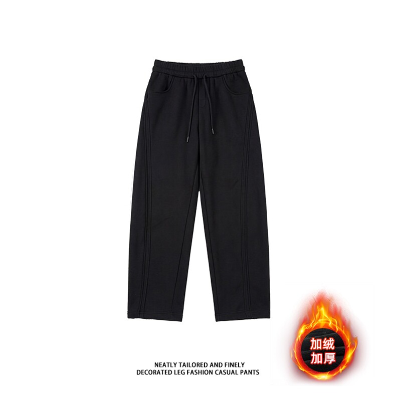 冬季新款高品质加绒加厚休闲裤直筒宽松百搭卫裤A111-G001-P58，男装休闲裤，电商基地A111