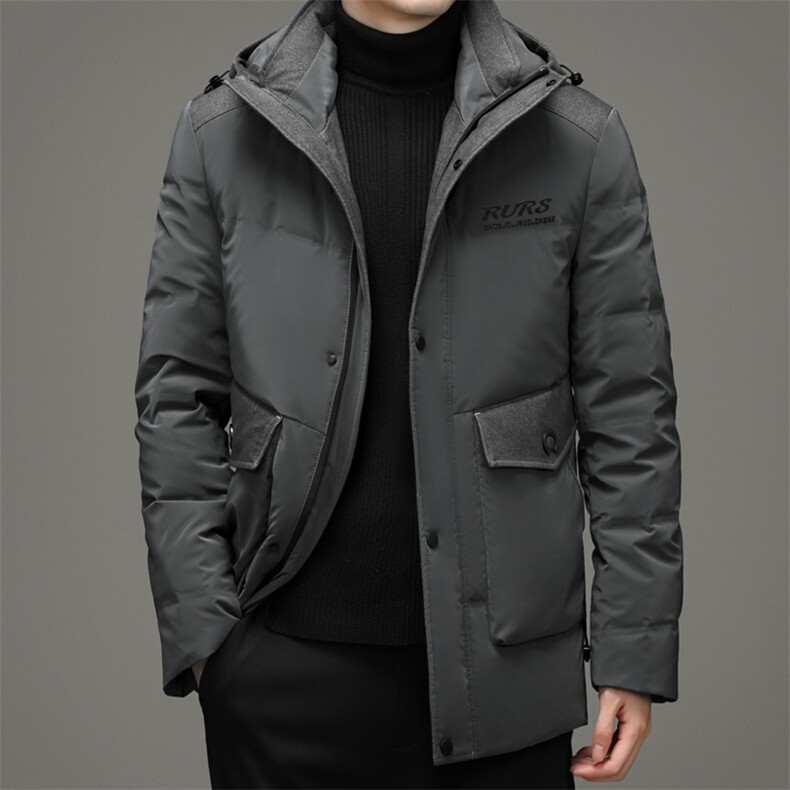 中老年羽绒服男长款白鸭绒保暖爸爸装冬季中年外套HM2168-P295，男装羽绒服，电商B212（原钱塘6029）