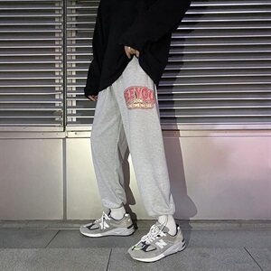 港风有型休闲裤男宽松潮流束脚裤运动印花卫裤NK05-P50图片