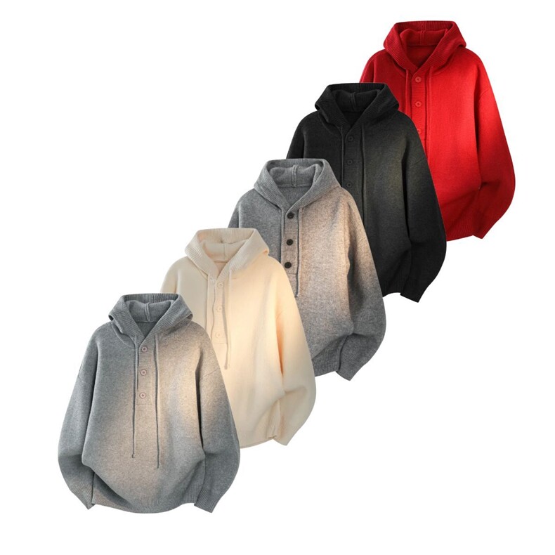 1303B-MY839-特P45秋冬重磅800G高品质慵懒针织连帽衫备大货，男装卫衣，星座1303B