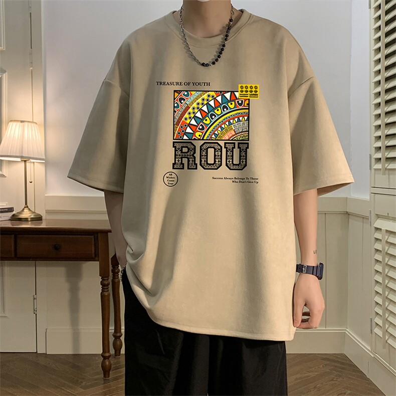 麂皮绒短袖t恤男大码半袖男酒店风JD82370-P25,男装T恤,电商A040
