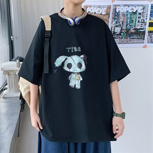 纯棉！2021春夏新款男士百搭短袖T恤潮流圆领半袖体恤T2110P20图片