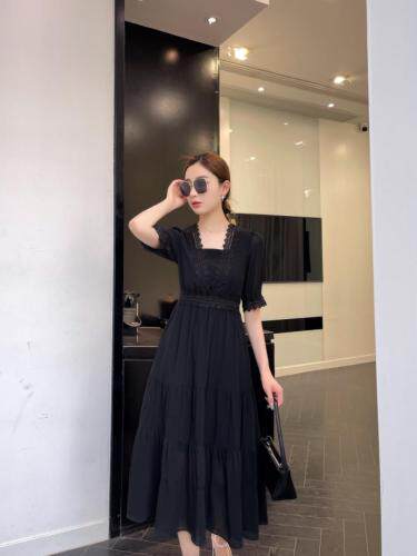 净色蕾丝花边连衣裙，女装连衣裙，YO\VLF雅洛菲