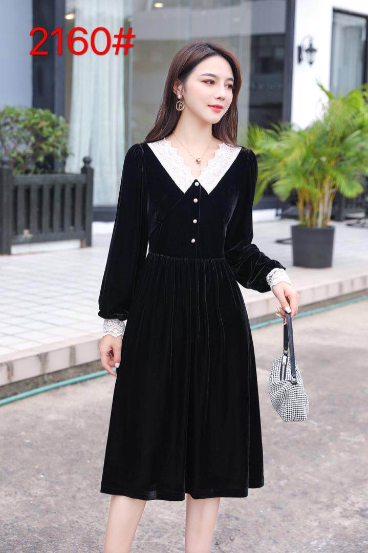 手感面料的丝绒连衣裙，女装连衣裙，罗兰春天