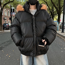 MY5088/P130冬季大毛领PU皮棉衣男可拆卸帽可立领可连帽棉服棉袄，男装棉衣，电商A141