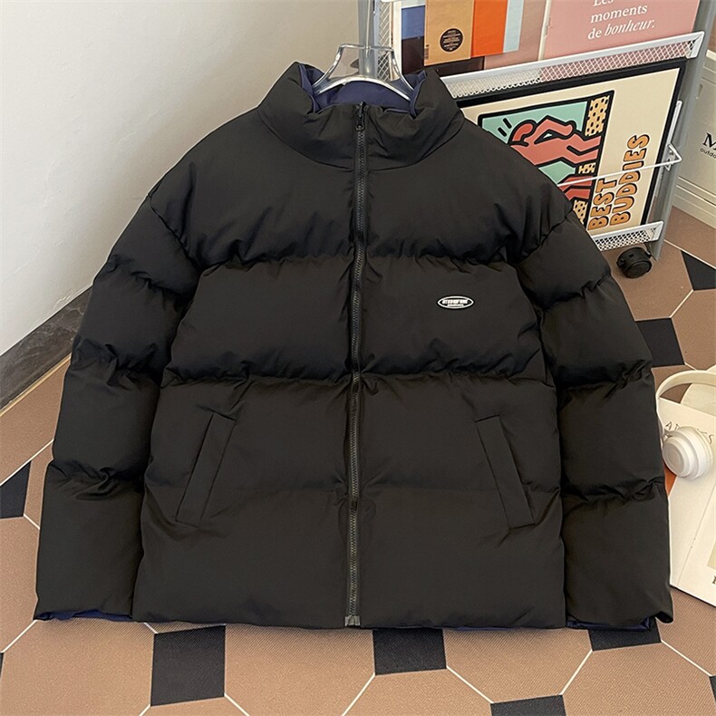 加绒加厚冬男立领棉衣两面穿字母印花面包服棉袄外套MA9091P102,男装棉衣,星座1013-1