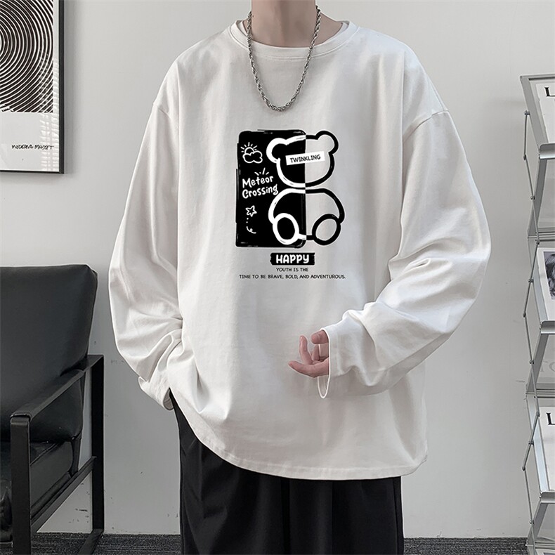 控48重磅230g纯棉长袖t恤男大码圆领卫衣打底衫TX3352-P28,男装T恤,电商A040