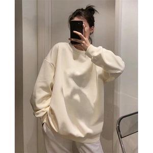 抖音得物高品质 二开支持退换 26春装美式男宽松曼巴纯色圆领卫衣图片
