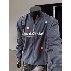 美式街头底特律夹克短宽反车徽章外套男310A-4-B938-P90，男装夹克，星座310A-4