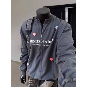 美式街头底特律夹克短宽反车徽章外套男310A-4-B938-P90图片