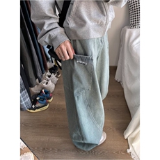 美式复古条纹设计感弯刀廓形工装牛仔裤XK5510P55，男装牛仔裤，星座1116-2