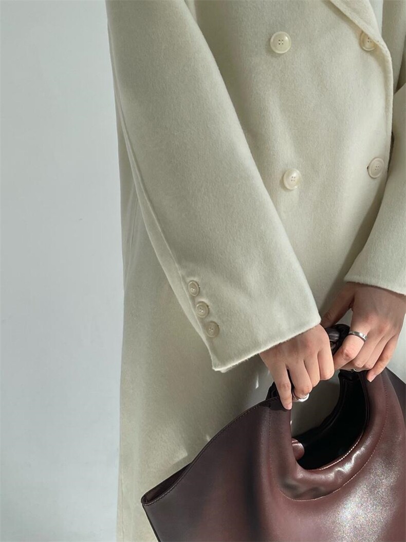 冬季·双排扣翻领双面羊绒大衣，其它，hello september