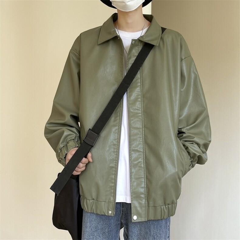 软皮衣服男士机车夹克翻领工装PU皮2025帅气短款JK2139-P75,男装夹克,星座210-1
