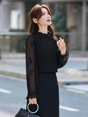 BAO现货2026春季新款时尚气质优雅立体织花减龄显瘦长袖百搭衬衣，女装衬衫，火爆靓佳人