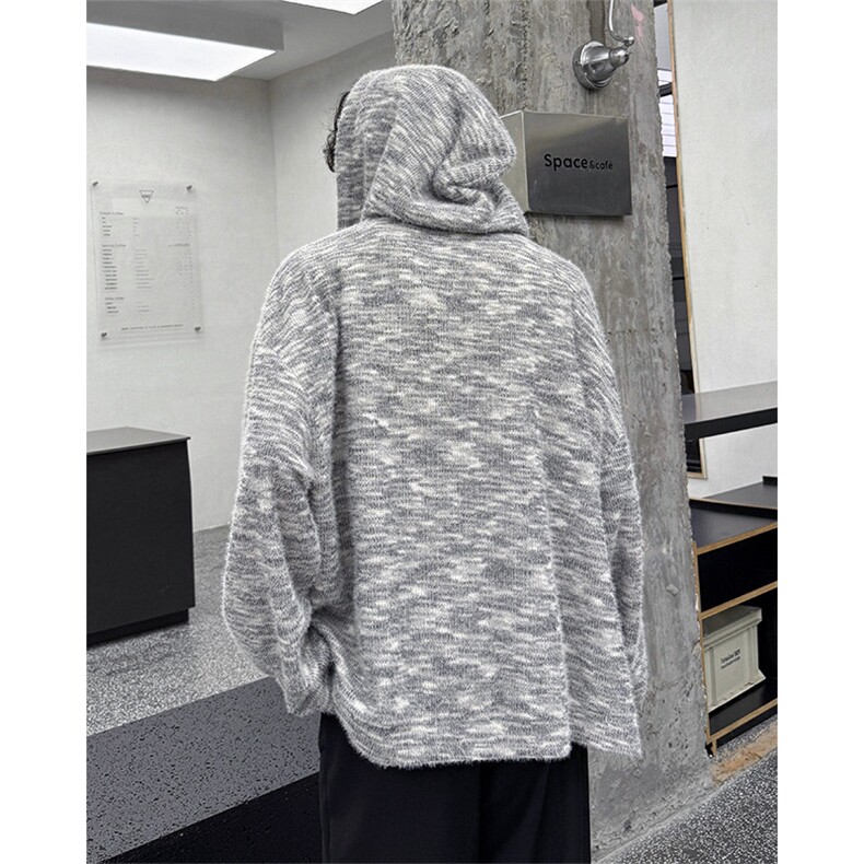 WY10142-特P53控98秋季设计感小众长帽绳大码男长袖连帽卫衣外套,女装短外套,电商A059