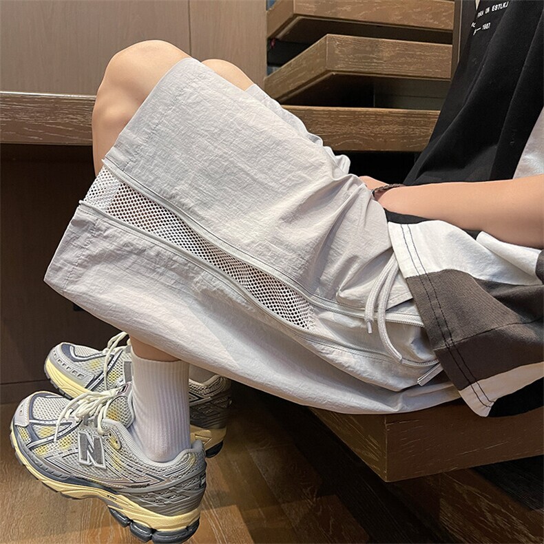 2025夏季新款内景大码拉链网格速干短裤M-5XLHK25396-特P25，男装休闲裤，电商A022