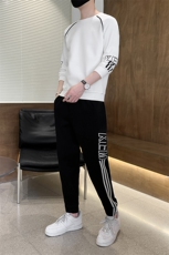 秋冬新款时尚套装运动圆领潮牌弹力卫衣卫裤大码宽松套装外套外贸，男装休闲套装，星座301D-5(原星座1415）
