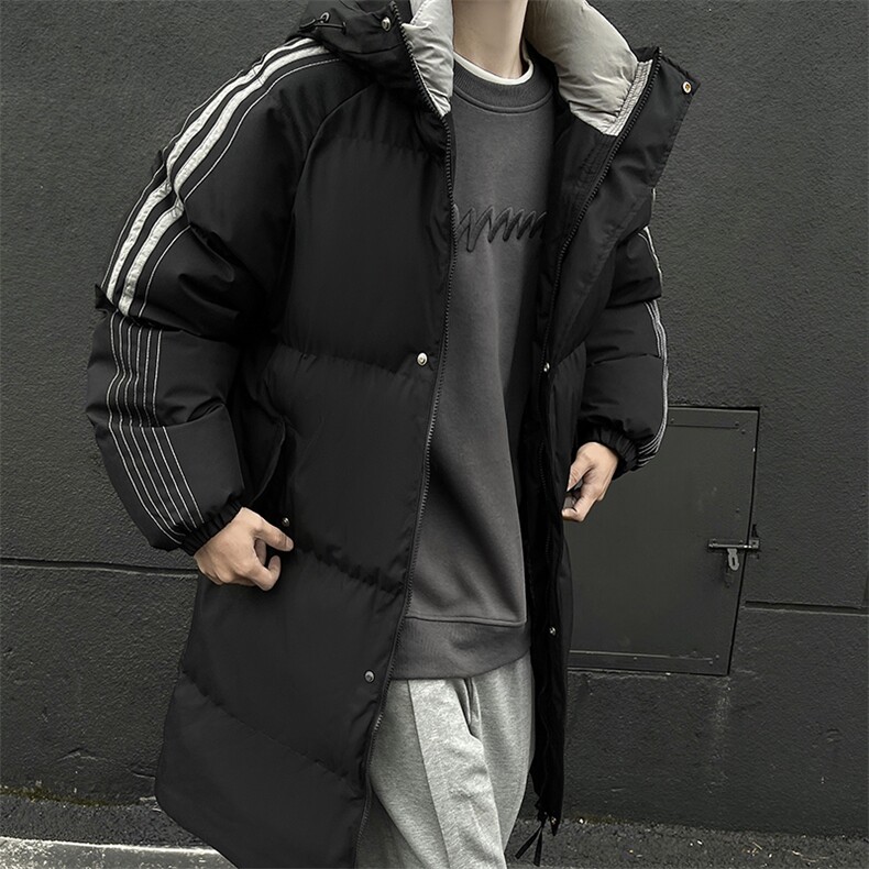CC883-P118秋冬中长款棉衣防风宽松双层立领落肩连帽棉服纯色,男装棉衣,星座405-3
