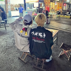 美式复古斯巴达战马刺绣飞行员夹克男女宽松百搭新款棒球服外套，男装针织衫/毛衣，四季星座505