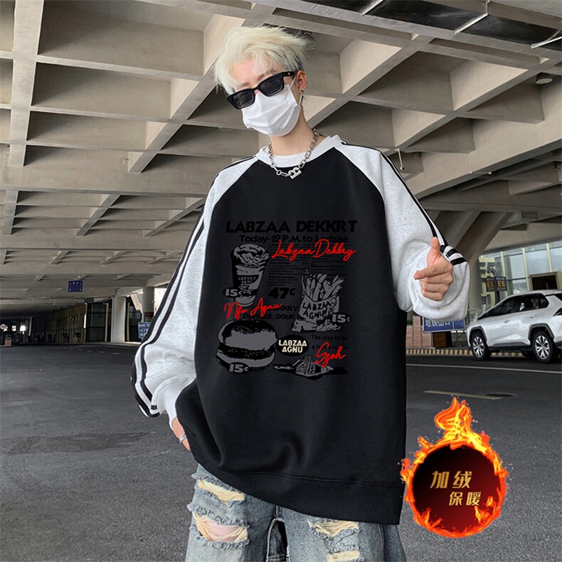 抖音得物供货提供视频秋冬重磅美式宽松织带圆领卫衣0721,男装卫衣,电商A486