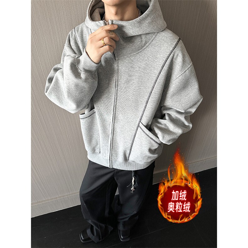 重磅500克双拉链开衫卫衣暨明线短宽连帽加绒奥粒绒 RH5356JR-P67图片