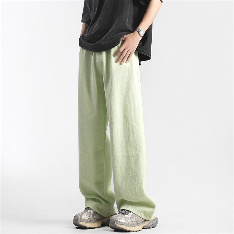 现货高品质夏季多巴胺宽松直筒牛仔裤715-6-BK820特P50(控78），男装牛仔裤，星座715-6