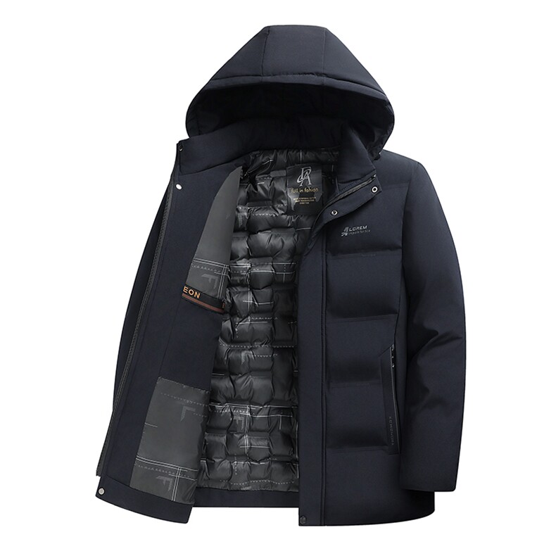 冬季棉衣休闲加厚保暖棉服中长款爸爸装可脱卸帽商务棉袄大码男,男装棉衣,钱塘6003（原4033）
