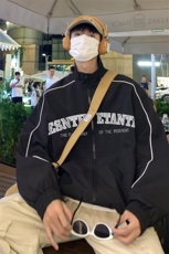 2025港风夜景字母印花宽松时尚立领防水夹克外套F345P65控88，男装夹克，电商A247