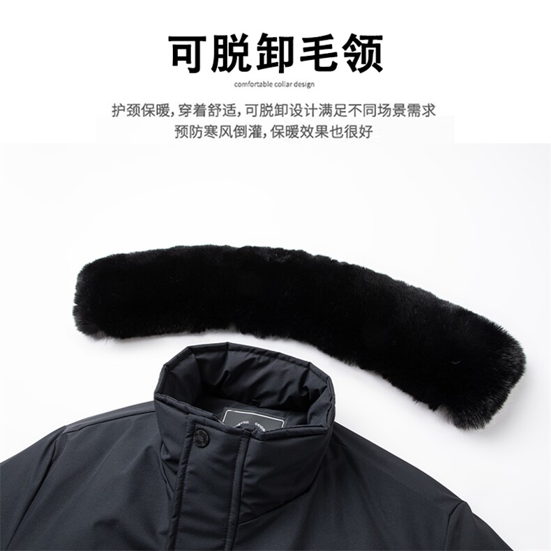 脱卸大毛领加绒加厚中老年棉服大衣男士休闲中年棉衣外套大衣,男装棉衣,钱塘723