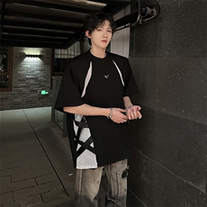 夏季重工设计款潮男美式风T恤A071-810-P55，男装T恤，电商A071