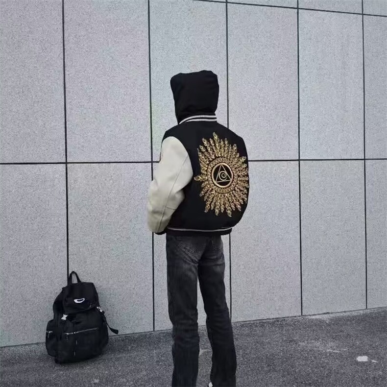 【现货一千件】DJK1033-批68网红刺绣重工毛呢夹克潮牌男夹克外套,男装夹克,星座603-2