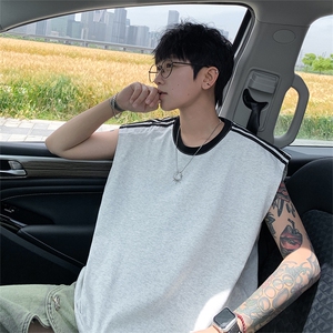 抖音得物高品质二开 足260克双纱纯棉光版纯色无袖T恤背心P19图片