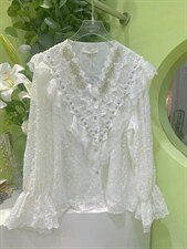 重工钉珠蕾丝打底衫，其它，WOOSING