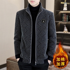 秋冬大码加棉加厚夹克男休闲百搭立领短款毛呢A68-P145，男装夹克，星座310B-3