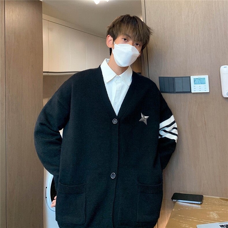港风名宿秋款四条杠开衫V领毛衣M353P65控88,男装针织衫/毛衣,电商A247
