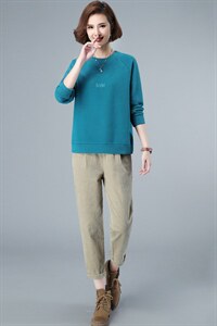 2021年春季新款长袖卫衣女+哈伦裤子套装女休闲百搭两件套装裤子图片